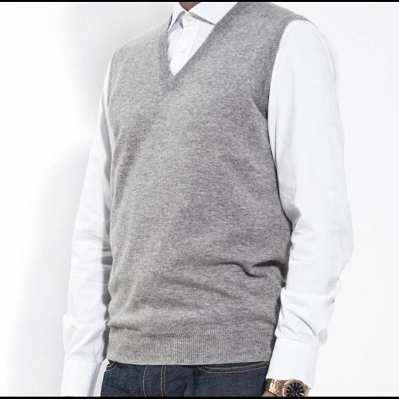 J. Crew Factory gray 100% cotton V-neck sweater vest size XL - Picture 1 of 16